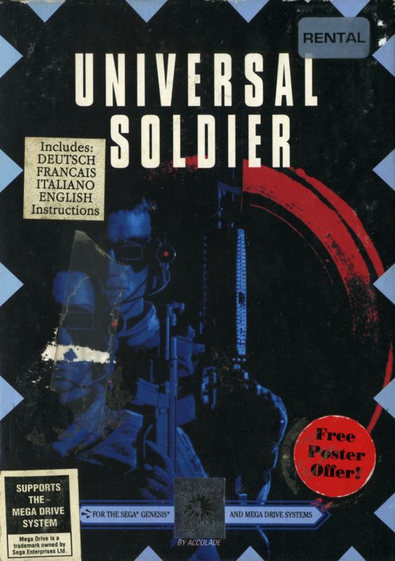 Universal Soldier box art for Sega Genesis